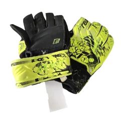 Used Reusch GOALIE GLOVES Soccer Goalie Gloves Neon Green 7