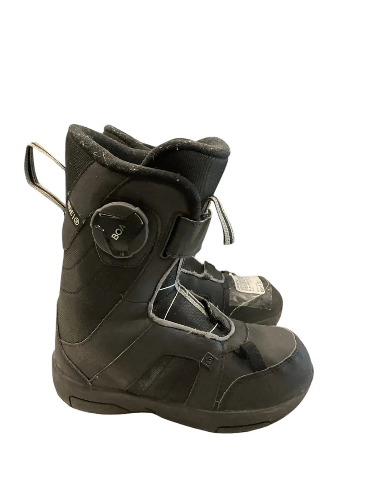 Used Ride NORRIS BOA SZ Y 13 Boys Snowboard Boots Black Youth 13.0