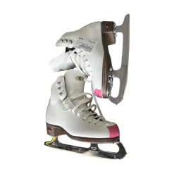 Used Riedell 33 DIAMOND 13Y FIGURE SKATES Girls Figure Skate White Youth 13.0
