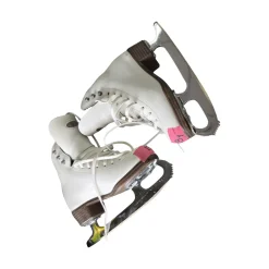 Used Riedell 33 DIAMOND 13Y FIGURE SKATES Girls Figure Skate White Youth 13.0