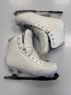 Used Riedell CRYSTAL Girls Figure Skate White Junior 01.5