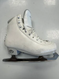 Used Riedell CRYSTAL Girls Figure Skate White Junior 01.5