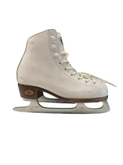 Used Riedell FIGURE SKATE SZ Y 13 Girls Figure Skate White Youth 13.0
