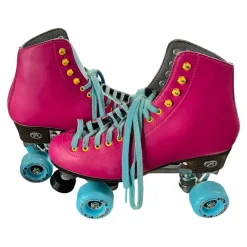 Used Riedell Senior Roller Quad Skates Pink Senior 9