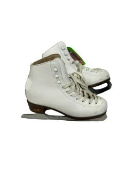 Used Riedell 12W Girls Figure Skate White Junior 03
