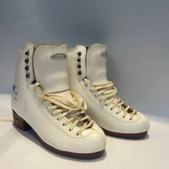 Used Riedell WHITE FIGURE SKATES Mens Figure Skate White Senior 4.5