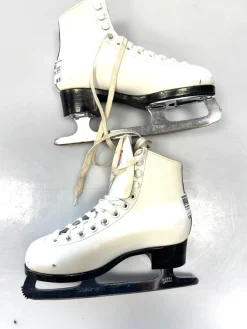 Used Riedell WHITE FIGURE SKATES Girls Figure Skate White Youth 13.0