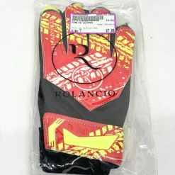 Used ROLANCIO Soccer Goalie Gloves White/Black/Red 7