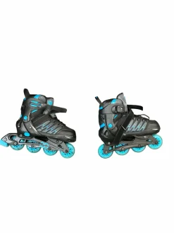 Used RollerDerby BLACKBLUE Senior Roller Quad Skates Black Adjustable