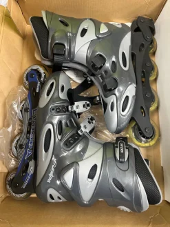 Used RollerDerby EUROPA ABEC-3 Racing Inline Skates Grey Senior 10