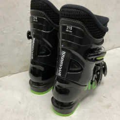 Used Rossignol COMP J3 Boys DH Ski Boot Black And Neon Green 215 MP - J03