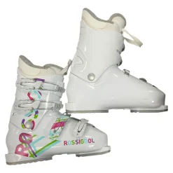 Used Rossignol FUN GIRL Girls DH Ski Boot White 245 MP - M06.5 - W07.5