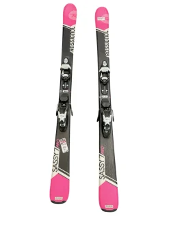 Used Rossignol SASSY 7 PRO 140CM Womens DH Ski/Binding Black And Pink 140 cm
