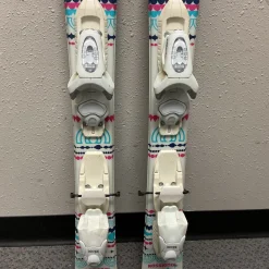 Used Rossignol TERRAIN Girls DH Ski/Binding White And Pink 92 cm
