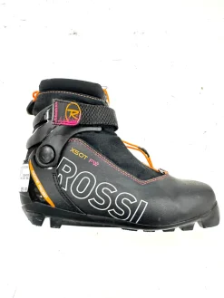 Used Rossignol Womens NNN XC Ski Boots Black W 06 / JR 04-04.5
