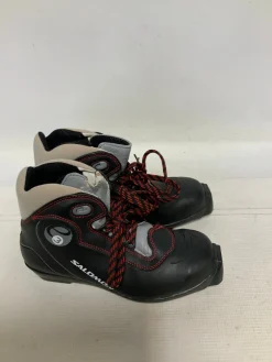 Used Salomon E3 Womens SNS XC Ski Boots Grey W 06 / JR 04-04.5