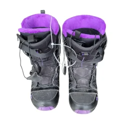 Used Salomon PEARL WMNS SNOW BOOTS 8.5 Womens Snowboard Boots Black And Purple Senior 8.5
