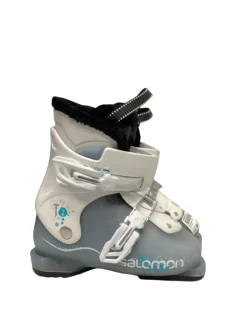 Used Salomon T2 Girls DH Ski Boot Carolina Blue 195 MP - Y13