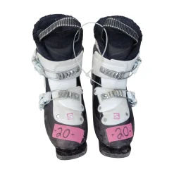 Used Salomon T2 SKI BOOTS 20MP Girls DH Ski Boot White 200 MP - Y13.5