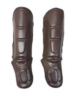Used Sanabul Martial Arts Shin Pads Brown MD
