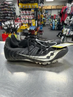 Used Saucony TRACK SPIKES Track & Field Cleats Adult Black Senior 9.5