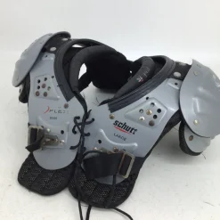 Used Schutt Y FLEX YOUTH LG FOOTBALL SHOULDER PADS FB Shoulder Pads Grey LG