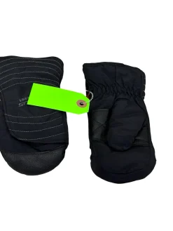 Used SEIRUS HOT POCKET Junior Snow Mitts Gloves Black MD