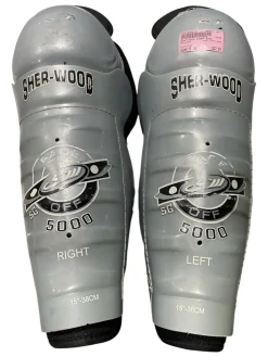 Used Sher-wood SGOFF 5000 Senior Shin Guards Grey 15"