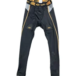 Used Shock DR COMPRESSION PANTS Junior Black And Orange LG