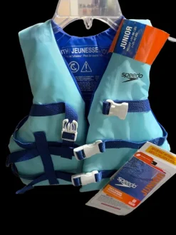 Used Speedo SPEEDO YTH PFD 55-88LBS Youth PFD Carolina Blue And Navy Blue Youth 50-90