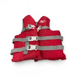 Used Stearns Youth PFD Silver And Red Youth 50-90