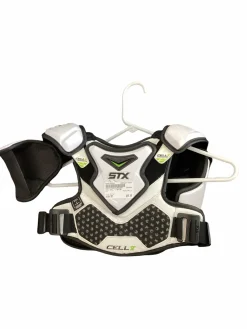 Used STX CELL V Lacrosse Shoulder Pads White SM