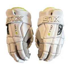 Used STX Cell VI Lacrosse Gloves Mens White LG