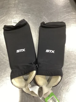 Used STX SHIN GUARDS Lacrosse Shin Guards Black MD