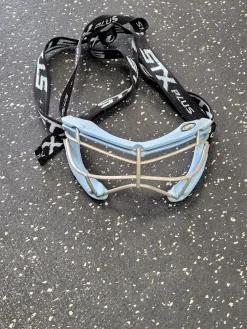 Used STX 4SIGHT PLUS Lacrosse Facial Protect Sky Blue Senior