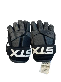 Used STX STALLION 75 Lacrosse Gloves Junior Black 11"
