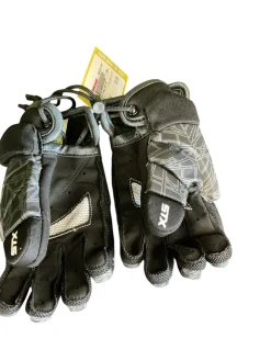 Used STX STALLION 75 Lacrosse Gloves Junior Black SM