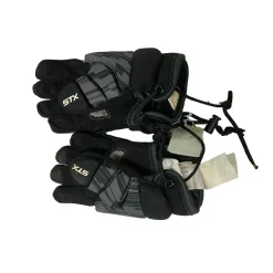 Used STX STALLION 75 Lacrosse Gloves Junior Black 8"