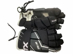 Used STX STALLION 50 Lacrosse Gloves Junior Black 10"