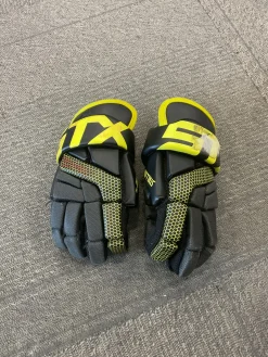 Used STX STALLION 100 Lacrosse Gloves Junior Black 8"