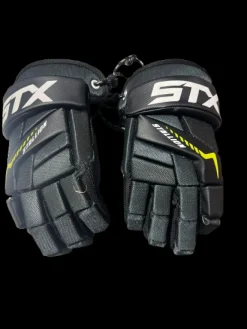 Used STX STALLION 200 MD Lacrosse Gloves Junior Black MD
