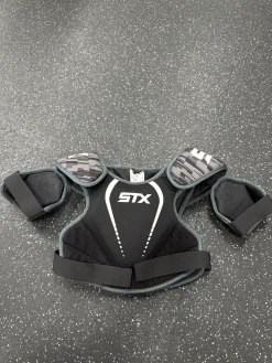 Used STX STALLION 75 NOCSAE Lacrosse Shoulder Pads Black MD