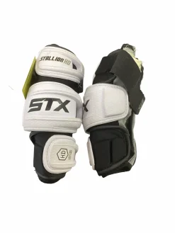 Used STX STALLION HD Lacrosse Arm Pads/Guards White SM
