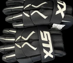 Used STX STINGER Lacrosse Gloves Junior Black 12"