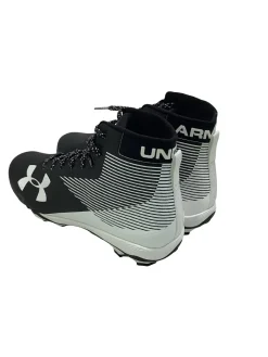 Used Under Armour HAMMER MC Adult FB Cleats Black And White Senior 10