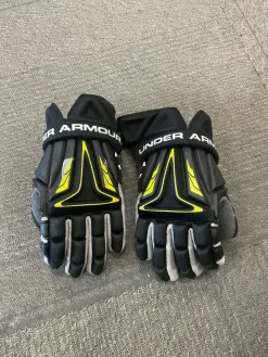 Used Under Armour Lacrosse Gloves Junior Black XS