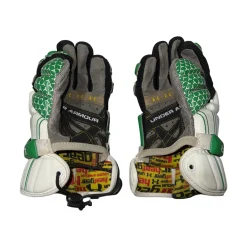 Used Under Armour SS Lacrosse Gloves Mens Green And White MD