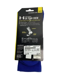 Used Under Armour UA TEAM CREW Soccer Socks Royal Blue MD