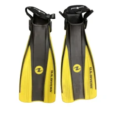 Used US Divers Underwater Fins Yellow L/XL