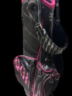 Used US Kids US KIDS GOLF STAND BAG PINK Jr Stand Bag Black And Pink